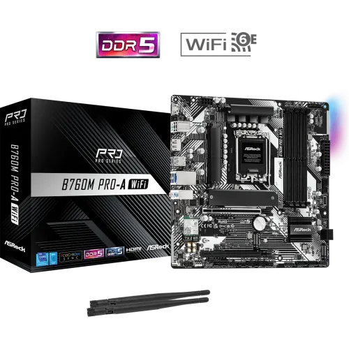 ASRock B760M Pro-A WiFi DDR5 Micro ATX Motherboard