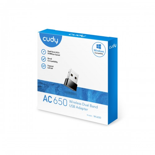 Cudy WU650 AC650 Dual Band Nano USB WiFi Adapter